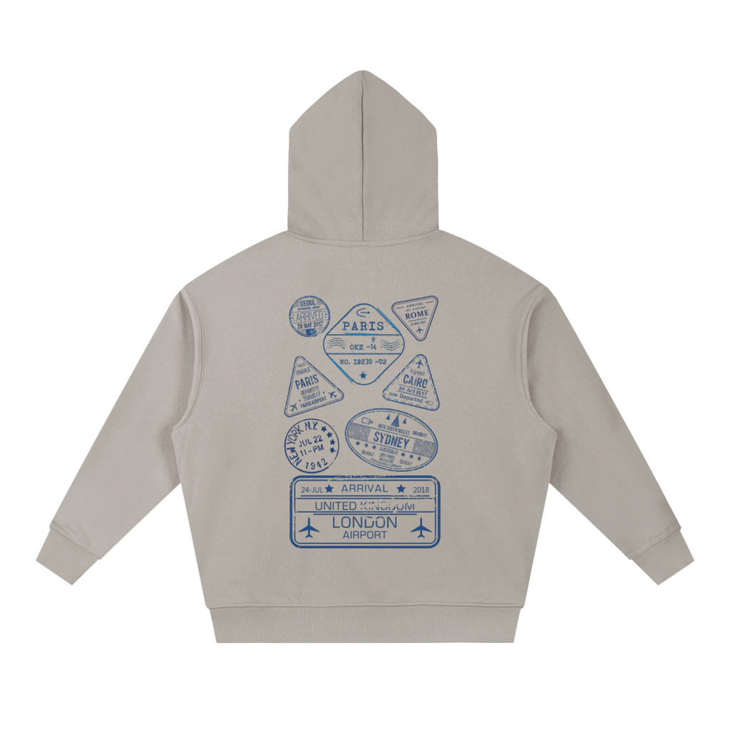 Passport Stamp Boxy Hoodie