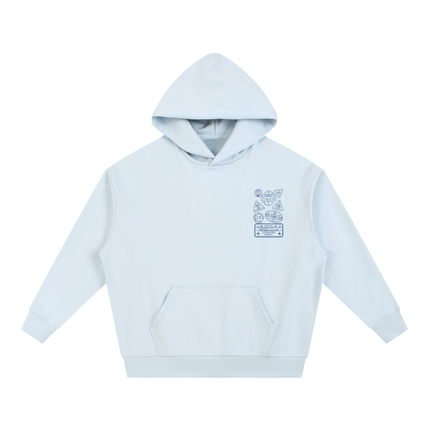 Passport Stamp Boxy Hoodie
