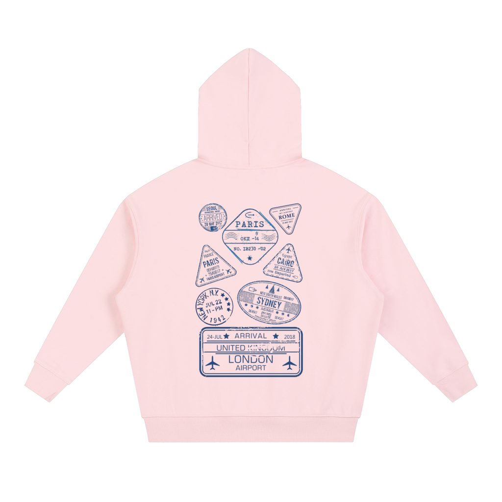 Passport Stamp Boxy Hoodie