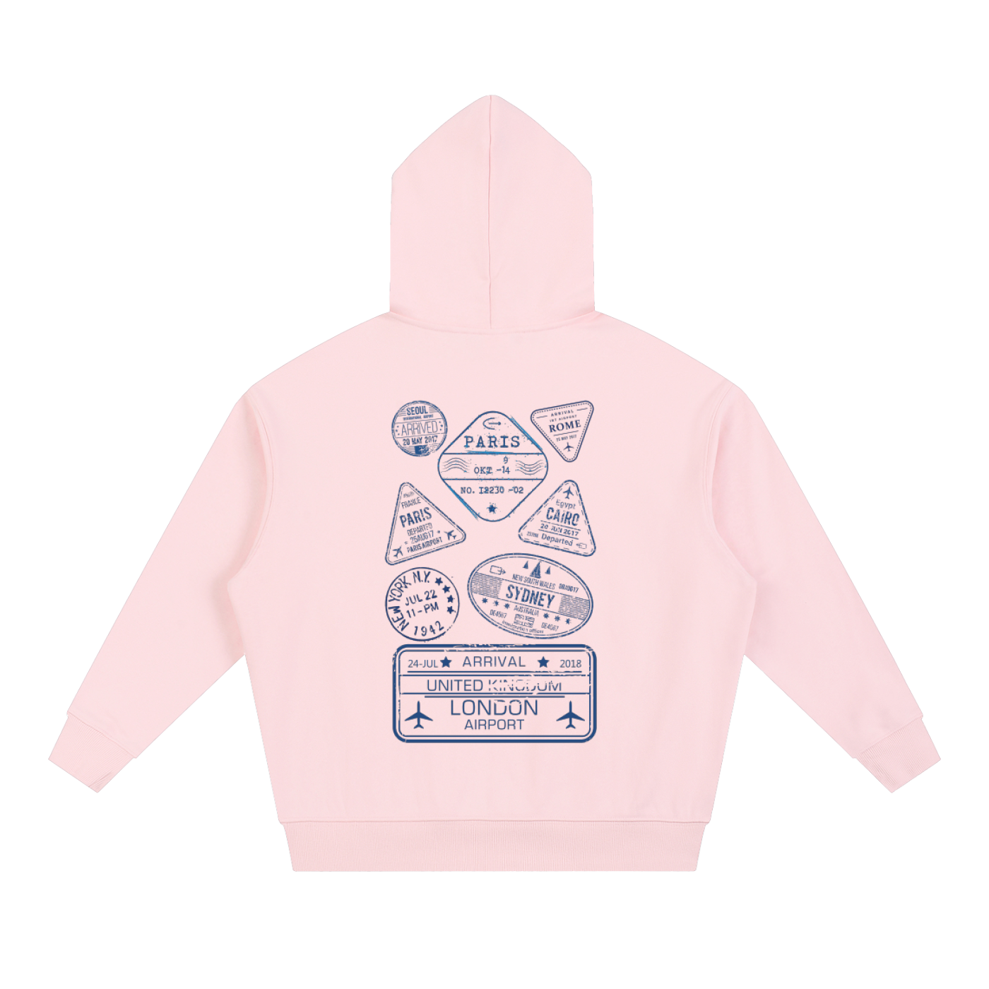 Passport Stamp Boxy Hoodie