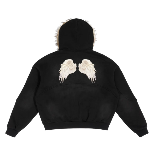 Angel Wings Fur Hoodie