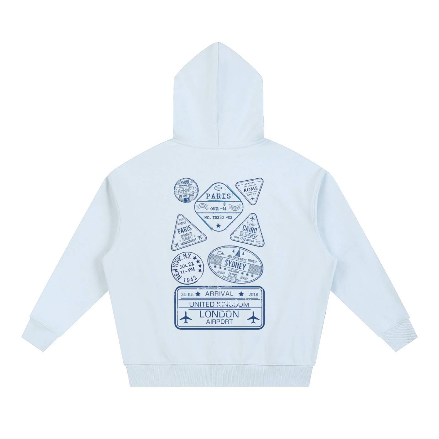 Passport Stamp Boxy Hoodie